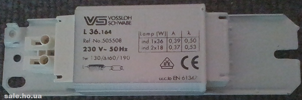 Купити ПРА дросель VOSSLOH SCHWABE L 36.164 505508 Б\У. Київ. Україна-1